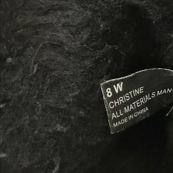 Cozy Black Quilted faux fur Women's Boots 8W - Picture 8 of 10